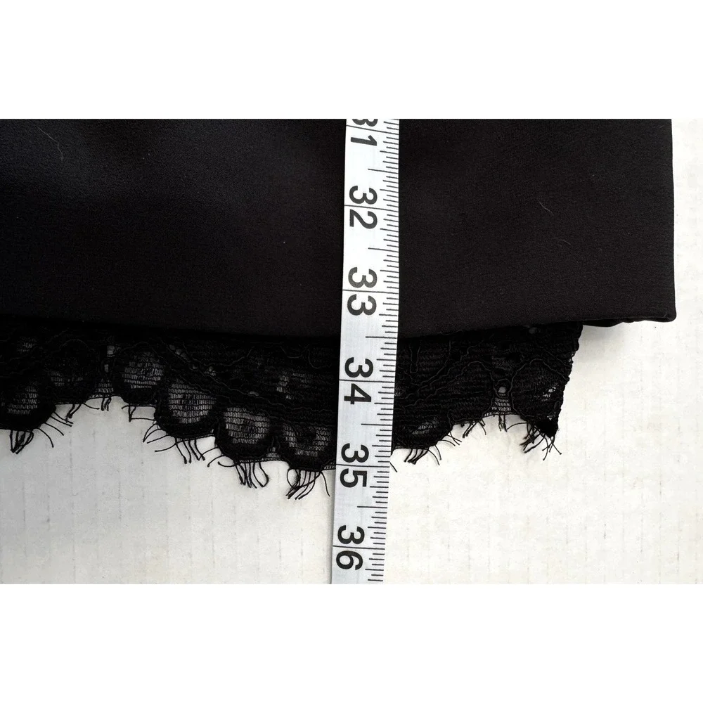 Black Lace‎ Sleeveless Mini Dress Sheath Cocktail Party LBD Scalloped Hem
